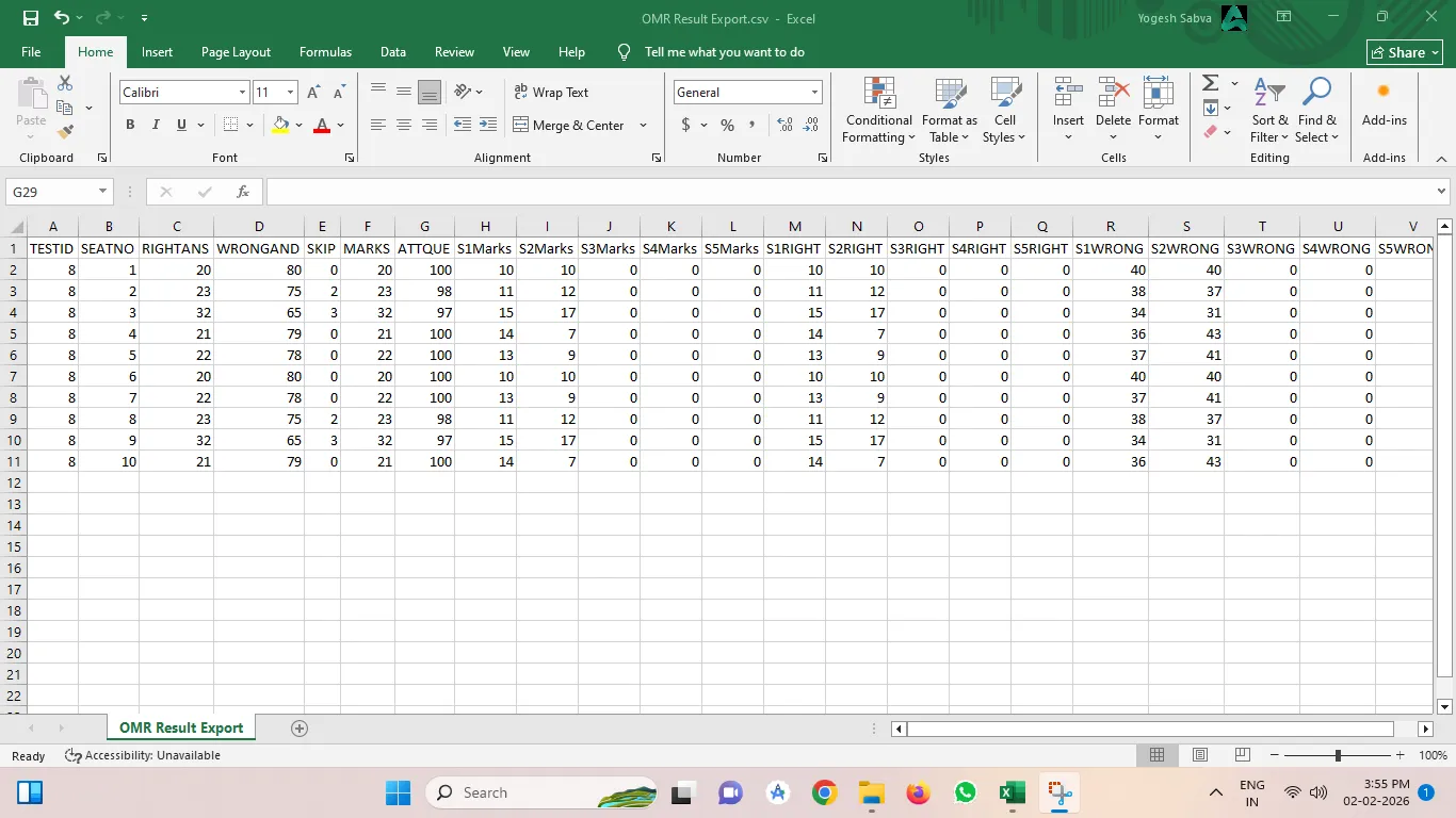 Excel Result Export